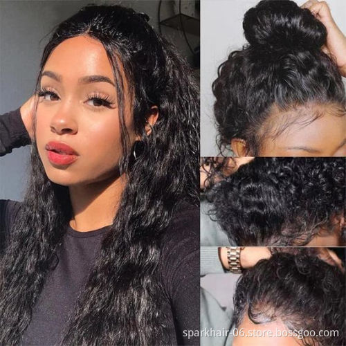 Unprocessed Brazilian Human Hair HD Lace Wig OEM Vendors Water Wave Virgin Cuticle Aligned Full Swiss Lace 100% Human Hair Wig